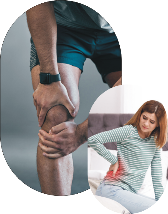 Person holding knee in pain